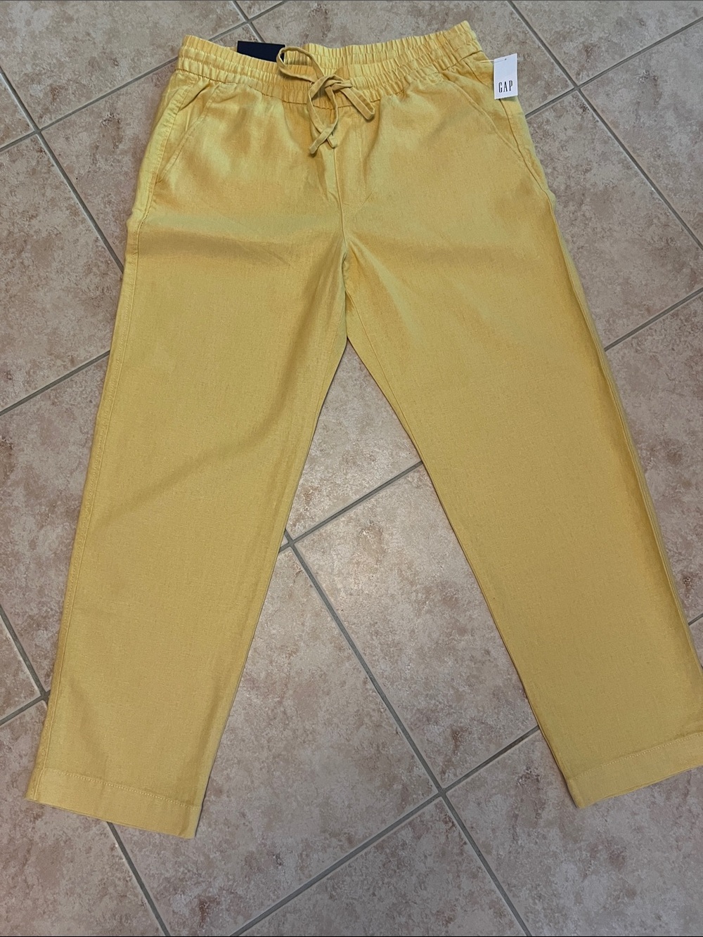 GAP Ladies Yellow Drawstring Chinos